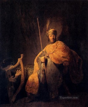  Rembrandt Oil Painting - David Playing The Harp To Saul Rembrandt